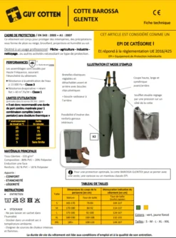 Cotte à Bretelles Barossa Glentex Guy Cotten 9 Cotte à Bretelles Barossa Glentex Guy Cotten -Marin Costumes Boutique barossa glentex