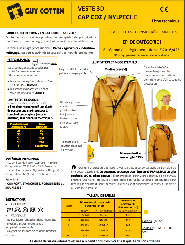 Veste Cirée 3D Sécurité Guy Cotten 6 Veste Cirée 3D Sécurité Guy Cotten – Image 4