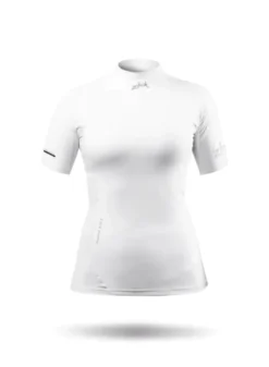 Top Eco Spandex Manches Courtes Femme Zhik 11 Top Eco Spandex Manches Courtes Femme Zhik -Marin Costumes Boutique dtp 0067 w wht front 2