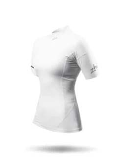 Top Eco Spandex Manches Courtes Femme Zhik 13 Top Eco Spandex Manches Courtes Femme Zhik -Marin Costumes Boutique dtp 0067 w wht leftside 2