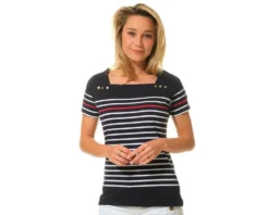 T-shirt Marinière Nattaly Femme Hublot 11 T-shirt Marinière Nattaly Femme Hublot -Marin Costumes Boutique nattaly tee shirt manches courtes 1