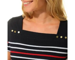 T-shirt Marinière Nattaly Femme Hublot 10 T-shirt Marinière Nattaly Femme Hublot -Marin Costumes Boutique nattaly tee shirt manches courtes 4 1