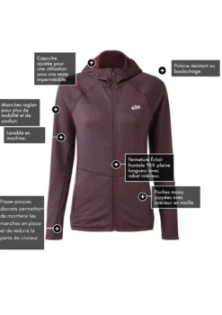 Sweat à Capuche Dart Femme Gill -Marin Costumes Boutique passe pouces discrets permettant de maintenir les manches en place et de r duire la perte de chaleur. 1