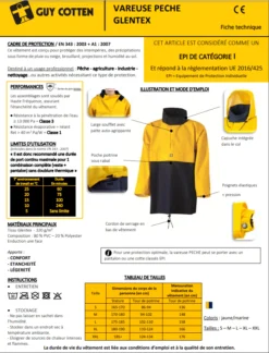 Vareuse Pêche Glentex Guy Cotten - Taille XL 9 Vareuse Pêche Glentex Guy Cotten - Taille XL -Marin Costumes Boutique vareuse p che glentex