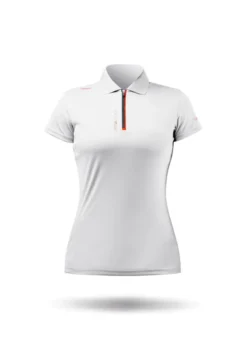 Top Uvactive Zip Sports Femme Zhik -Marin Costumes Boutique womens uv active ss polo white front